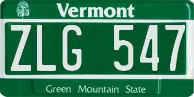 VT license plate ZLG547