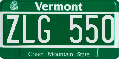 VT license plate ZLG550