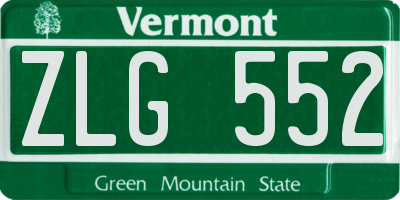 VT license plate ZLG552