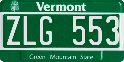 VT license plate ZLG553