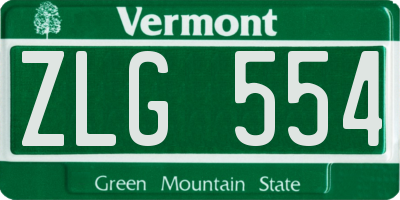 VT license plate ZLG554