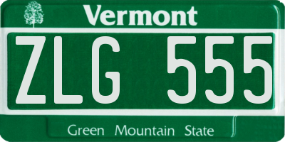 VT license plate ZLG555