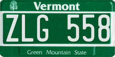 VT license plate ZLG558