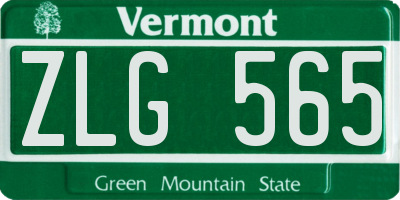 VT license plate ZLG565