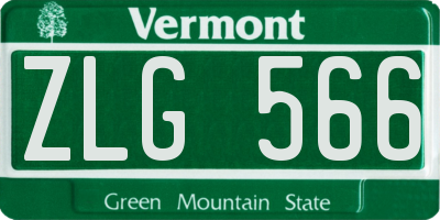 VT license plate ZLG566