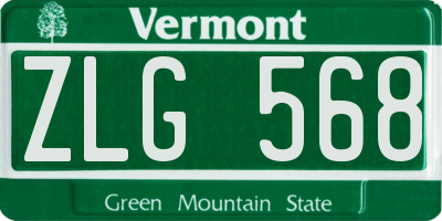 VT license plate ZLG568