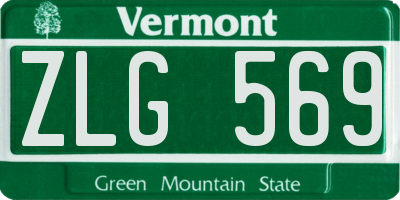 VT license plate ZLG569