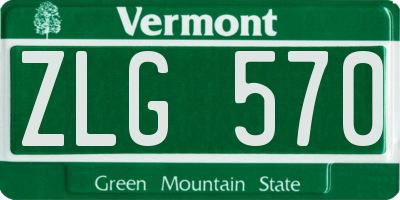 VT license plate ZLG570