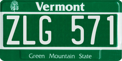VT license plate ZLG571