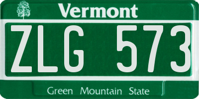 VT license plate ZLG573