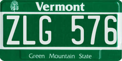 VT license plate ZLG576