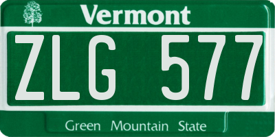 VT license plate ZLG577