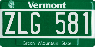 VT license plate ZLG581