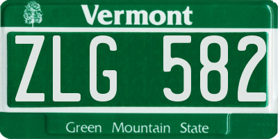 VT license plate ZLG582