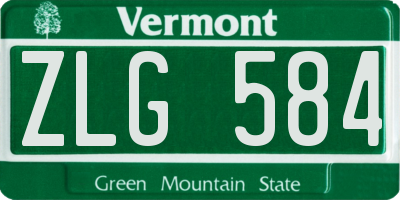 VT license plate ZLG584