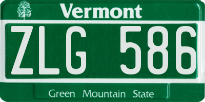 VT license plate ZLG586