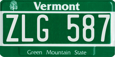 VT license plate ZLG587