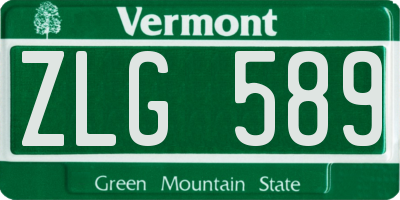 VT license plate ZLG589