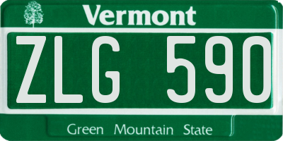 VT license plate ZLG590
