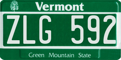 VT license plate ZLG592