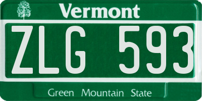 VT license plate ZLG593