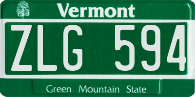 VT license plate ZLG594