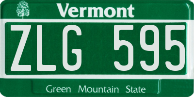 VT license plate ZLG595