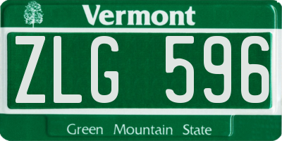VT license plate ZLG596