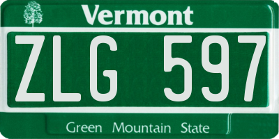 VT license plate ZLG597