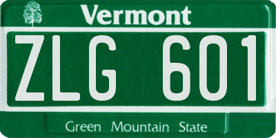 VT license plate ZLG601