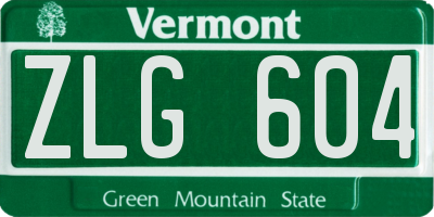 VT license plate ZLG604