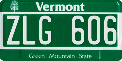 VT license plate ZLG606