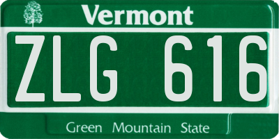VT license plate ZLG616