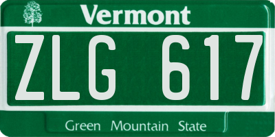 VT license plate ZLG617