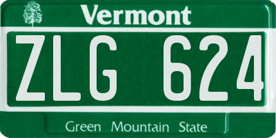 VT license plate ZLG624