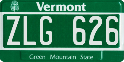 VT license plate ZLG626