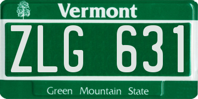 VT license plate ZLG631