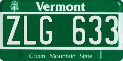 VT license plate ZLG633