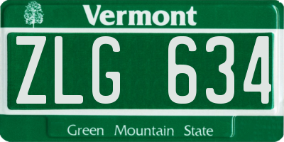 VT license plate ZLG634