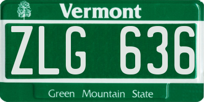 VT license plate ZLG636