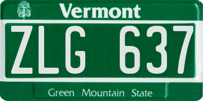 VT license plate ZLG637