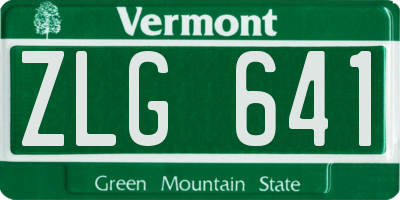 VT license plate ZLG641