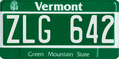 VT license plate ZLG642