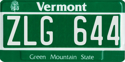 VT license plate ZLG644