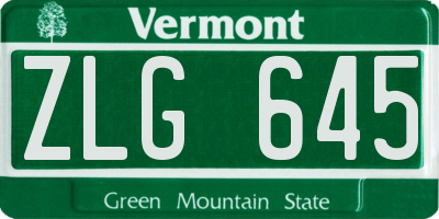 VT license plate ZLG645
