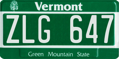 VT license plate ZLG647