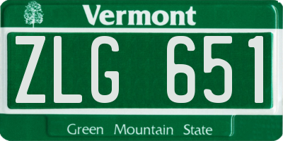 VT license plate ZLG651