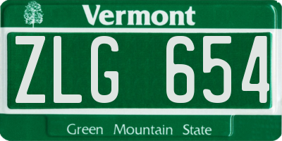 VT license plate ZLG654
