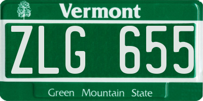 VT license plate ZLG655