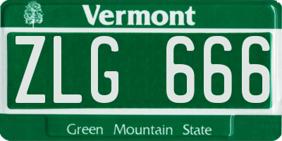 VT license plate ZLG666